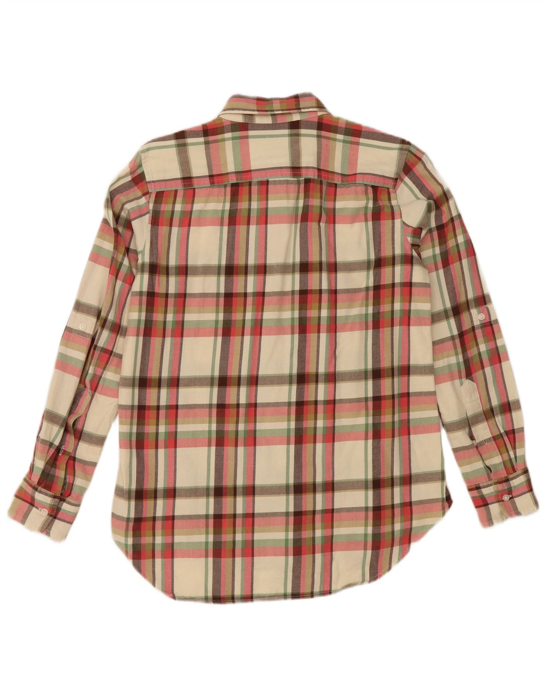 Camicia in flanella da donna Ralph Lauren UK 10 piccolo quadretto bianco sporco