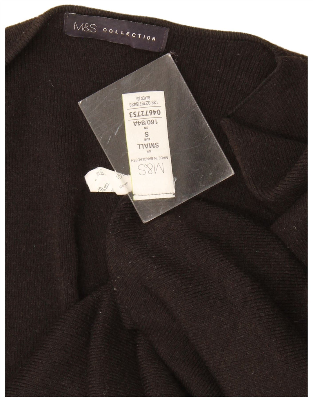 Maglione cardigan aperto lungo da donna Marks & Spencer UK 10 piccolo nero