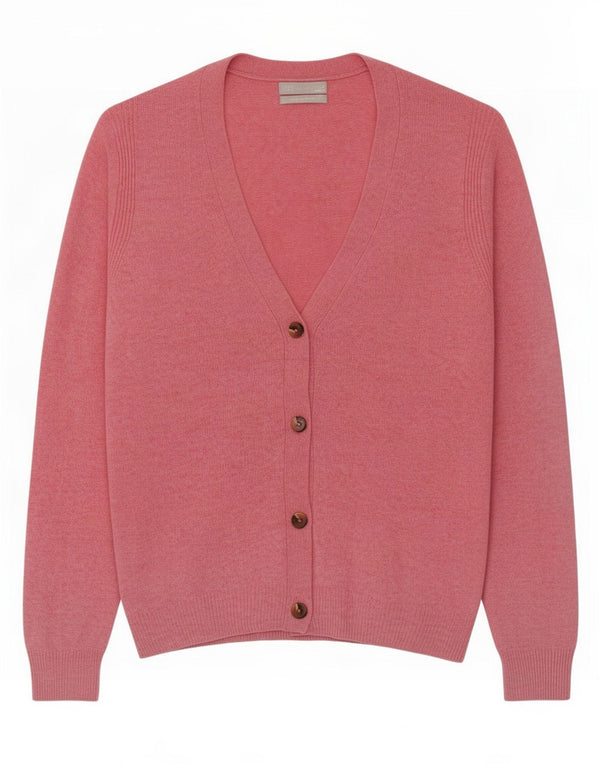Maglione cardigan da donna Marks & Spencer UK 16 grande lana rosa