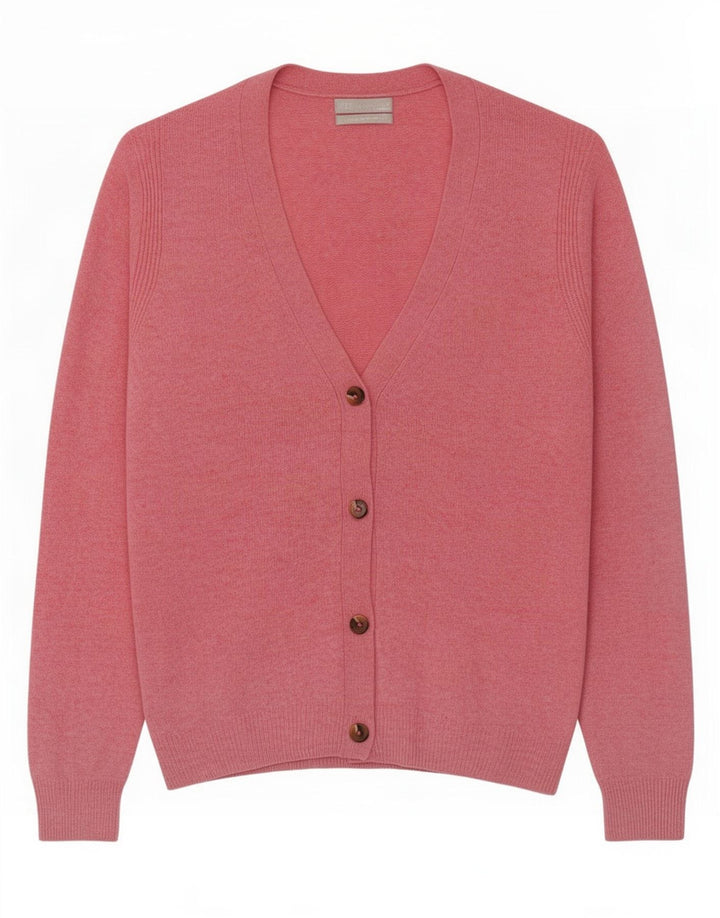 Maglione cardigan da donna Marks & Spencer UK 16 grande lana rosa