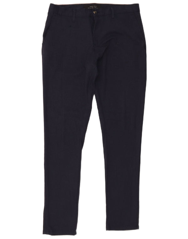 Pantaloni chino slim da uomo Zara EU 40 medio W31 L30 poliestere blu navy