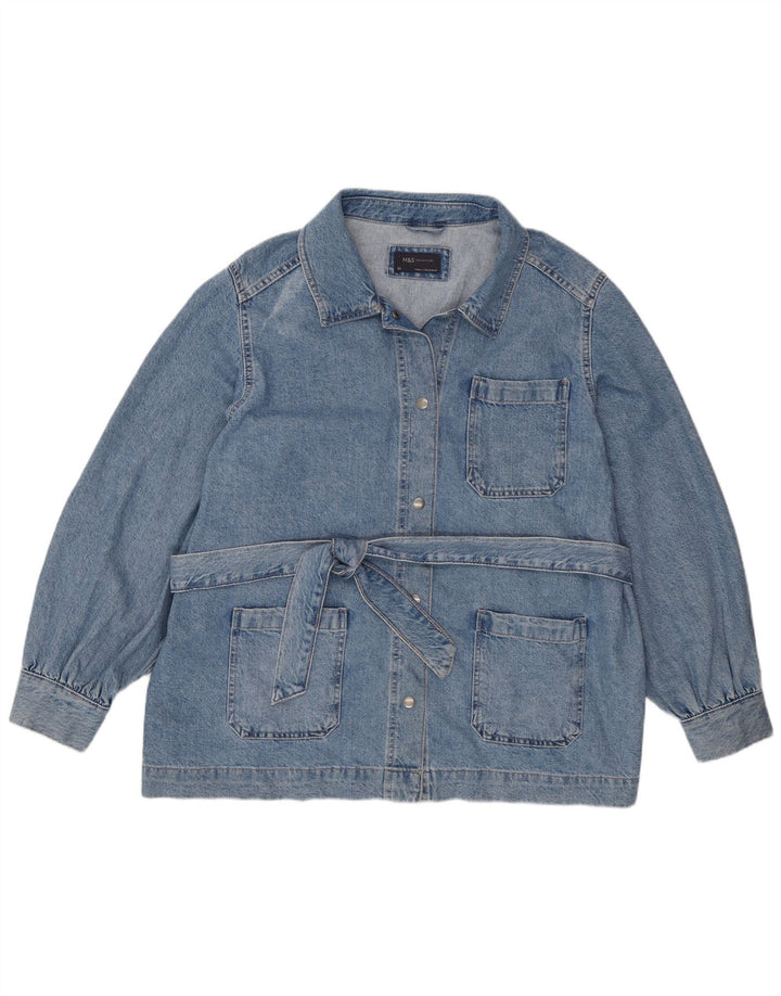 Giacca in denim da donna Marks & Spencer UK 20 2XL cotone blu