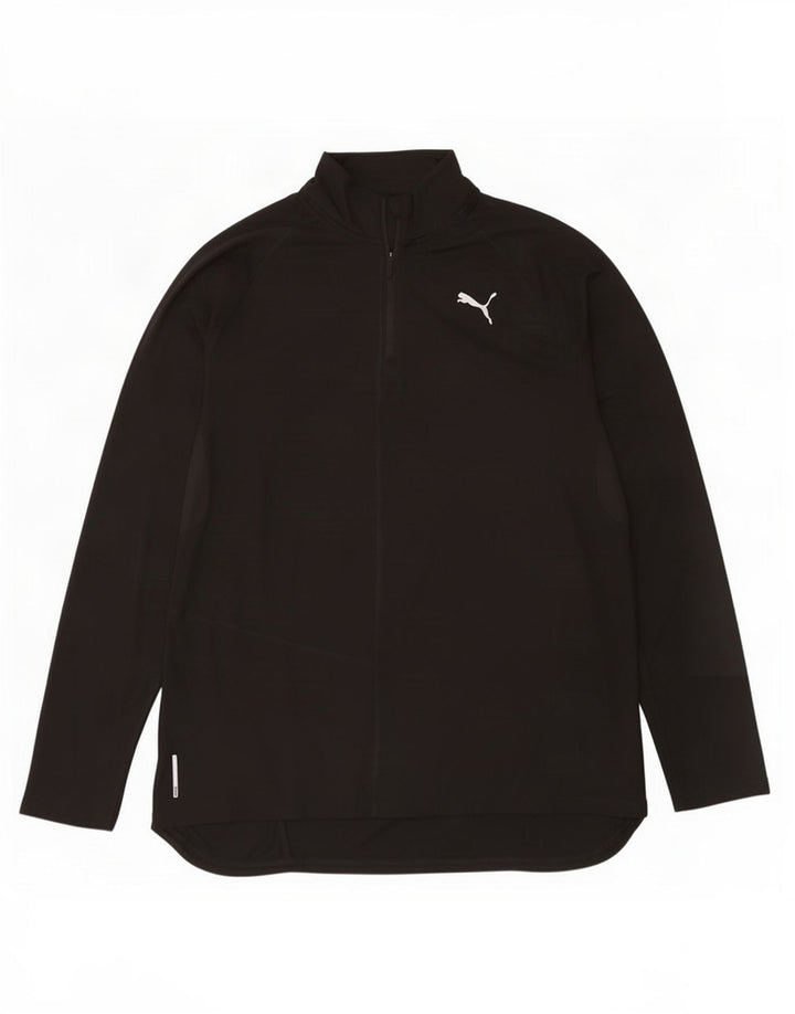 Maglia da tuta Puma da uomo con zip e collo, grande, nera