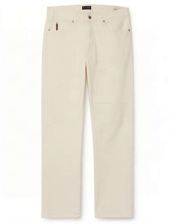 Pantaloni casual dritti da uomo Armani W34 L34 Lino bianco
