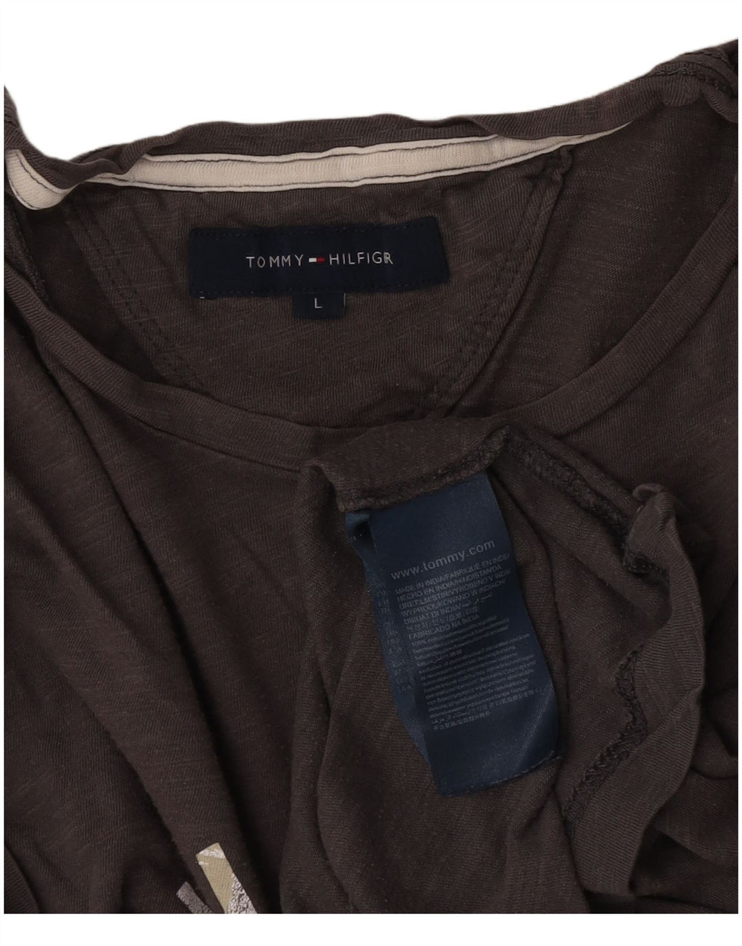 T-shirt grafica da uomo Tommy Hilfiger Top grande in cotone grigio
