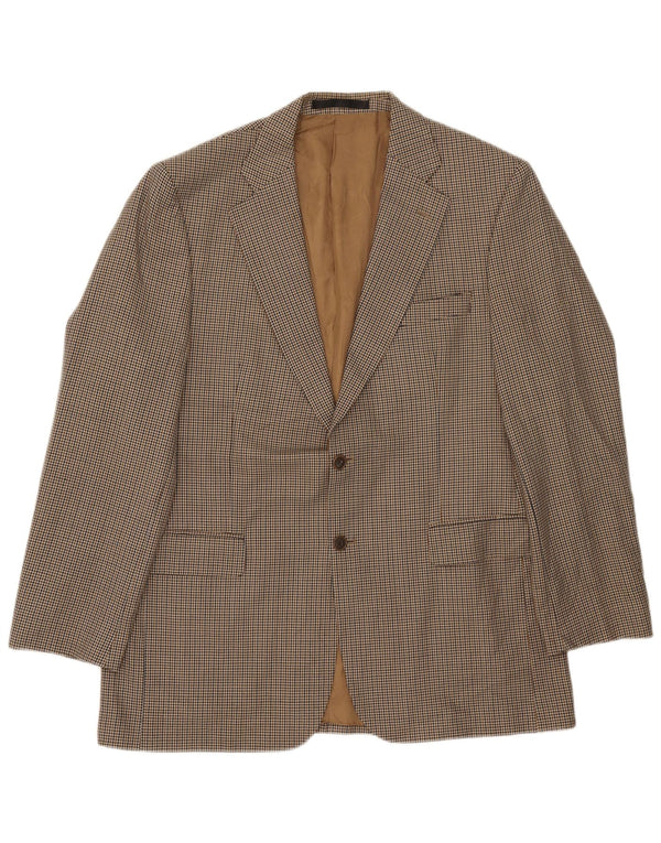 Giacca blazer lunga da uomo Marks & Spencer UK 42 grande pied de poule beige