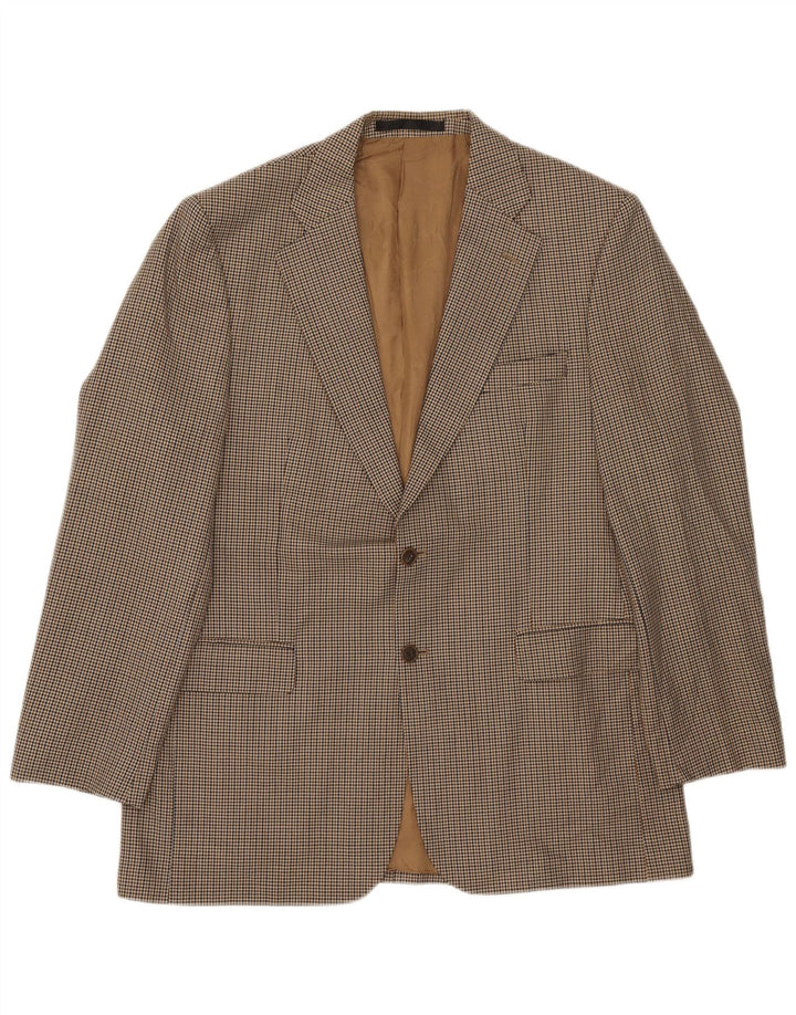 Giacca blazer lunga da uomo Marks & Spencer UK 42 grande pied de poule beige