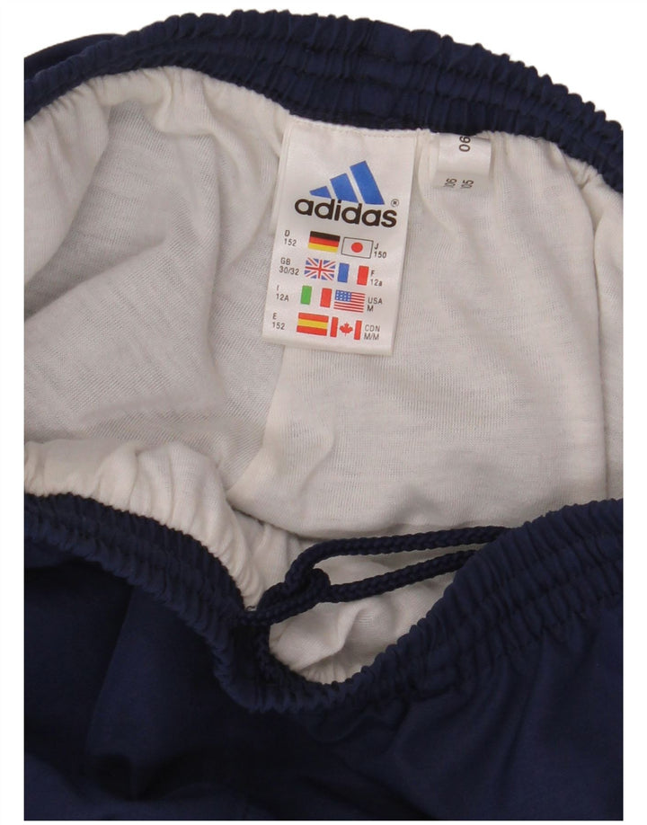 Pantaloni della tuta da ragazzo Adidas 11-12 anni in poliestere blu navy
