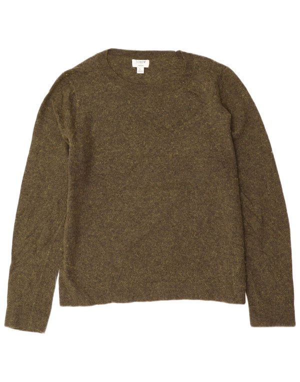 J. CREW Maglione da donna Teddie con scollo a barchetta UK 16 Grande verde screziato