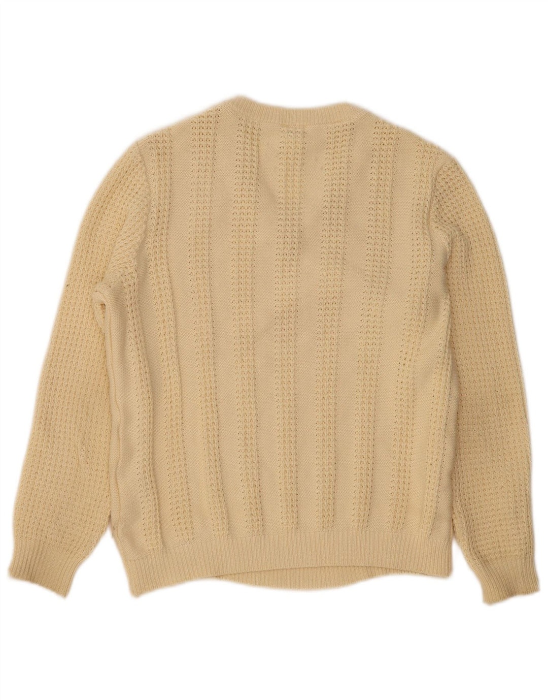 Maglione maglione con scollo a V da donna Mona UK 12 Cotone beige medio