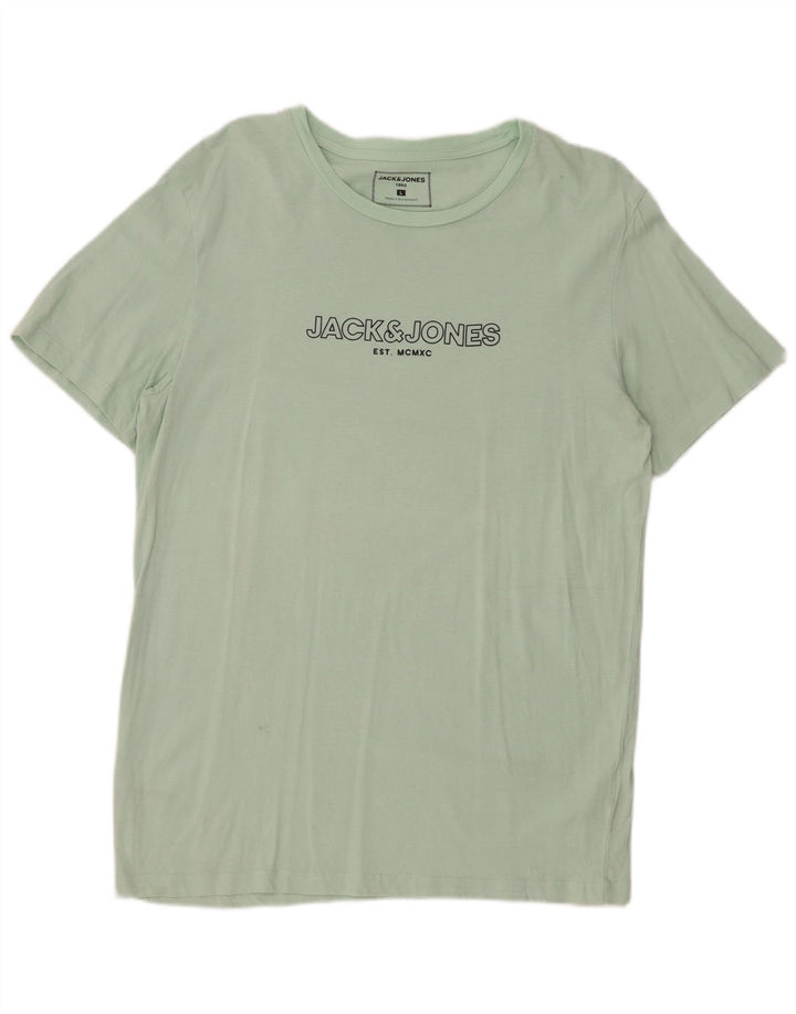 JACK & JONES T-shirt grafica da uomo grande in cotone verde