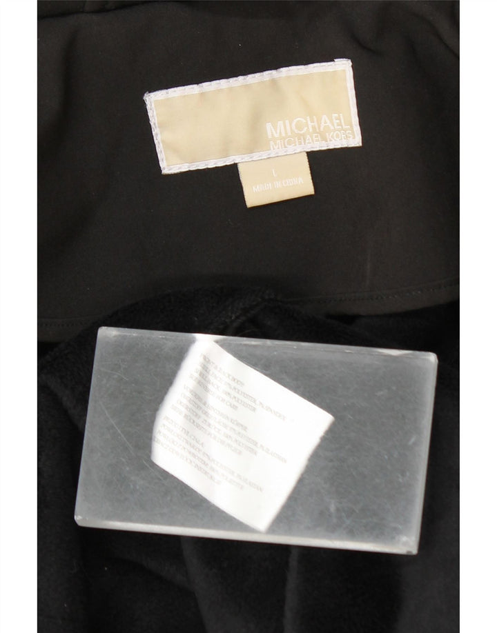 Giacca parka con cappuccio da donna Michael Kors UK 16 grande poliestere nero