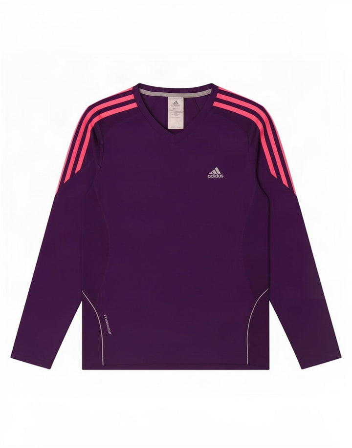 Top da donna Adidas manica lunga UK 12 poliestere viola medio