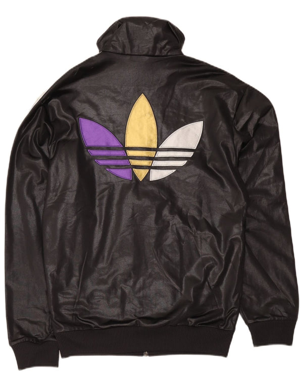 Giacca da ginnastica grafica da uomo Adidas piccola in poliestere nero