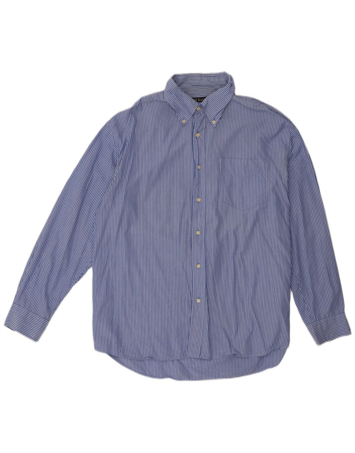 Camicia da uomo Dack's Large in cotone gessato blu