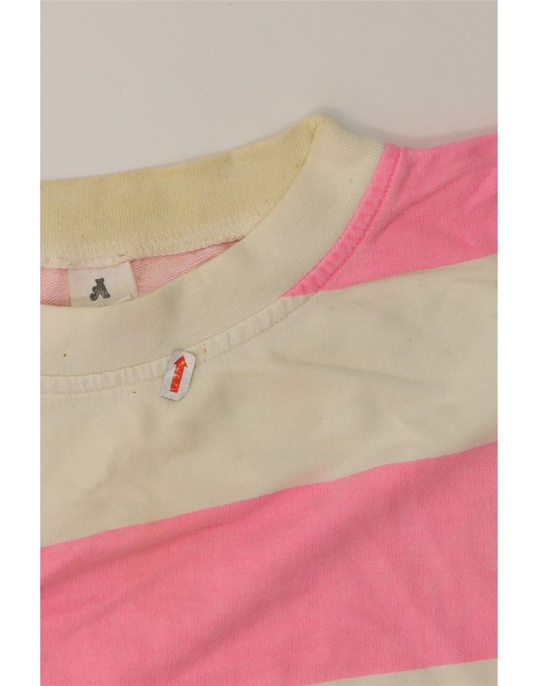 VINTAGE Womens Oversized Graphic Sweatshirt Jumper UK 14 Medium Pink Vintage Vintage and Second-Hand Vintage from Messina Hembry 