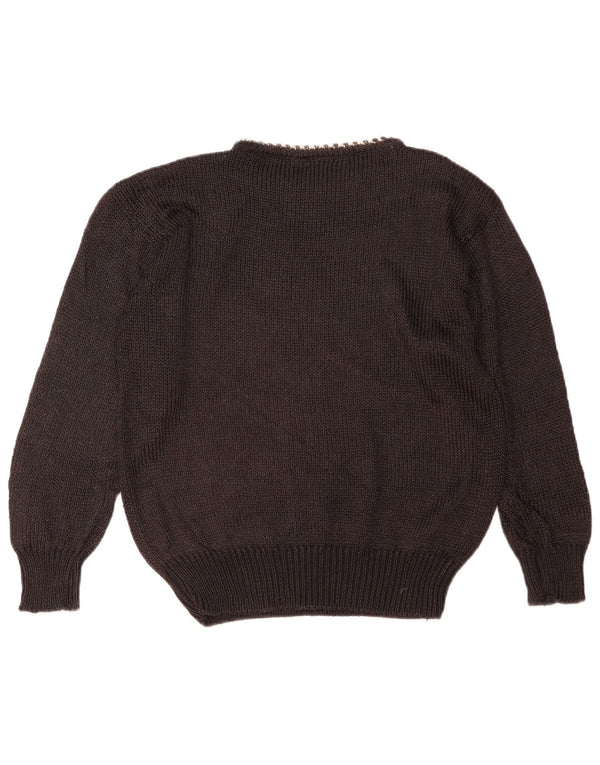 Maglione maglione con scollo a barca da donna Toplike IT 42 Marrone medio