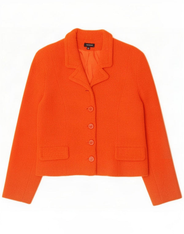 Kookai Giacca blazer a 5 bottoni da donna EU 42 Large Arancione Lana