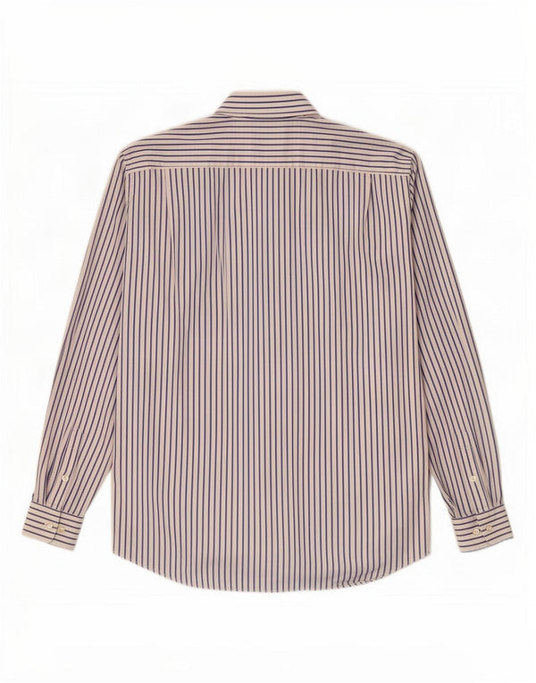 Camicia da uomo Lacoste taglia 42 grande cotone gessato bianco