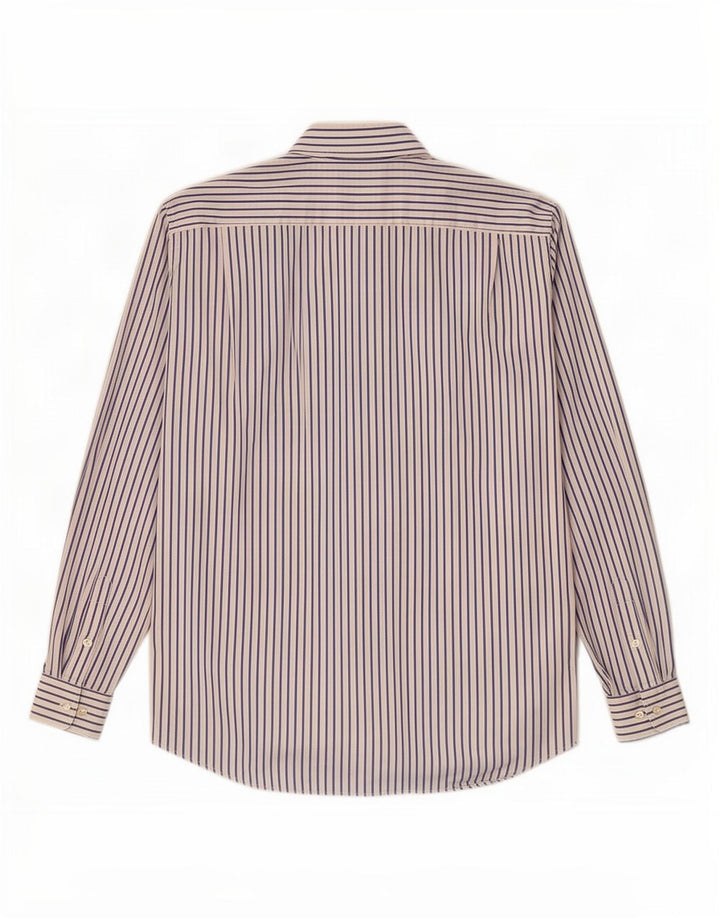 Camicia da uomo Lacoste taglia 42 grande cotone gessato bianco