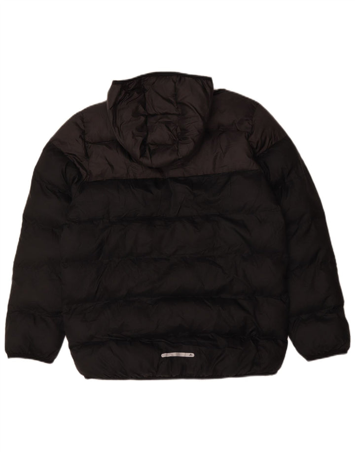 Giacca imbottita con cappuccio Adidas da ragazzo 13-14 anni in poliestere color block nero