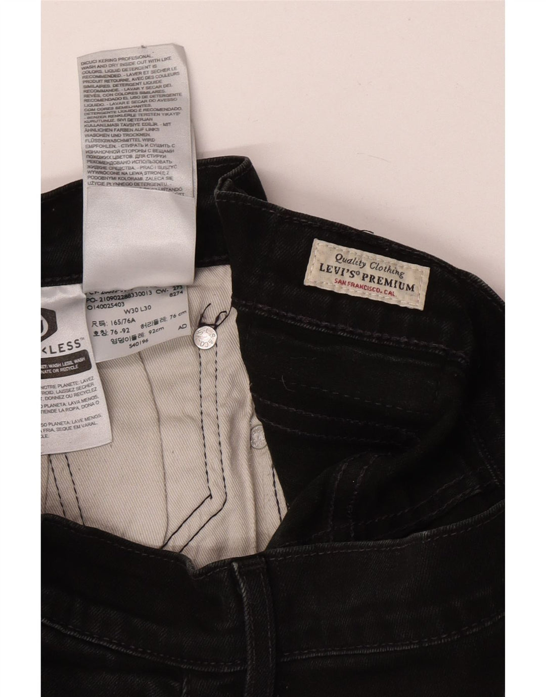 Jeans slim da uomo Levi's W30 L30 cotone nero