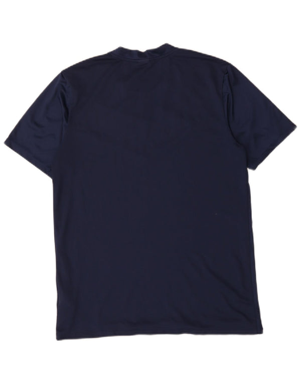 T-shirt Nike da uomo Dri Fit, top in poliestere color block medio blu navy