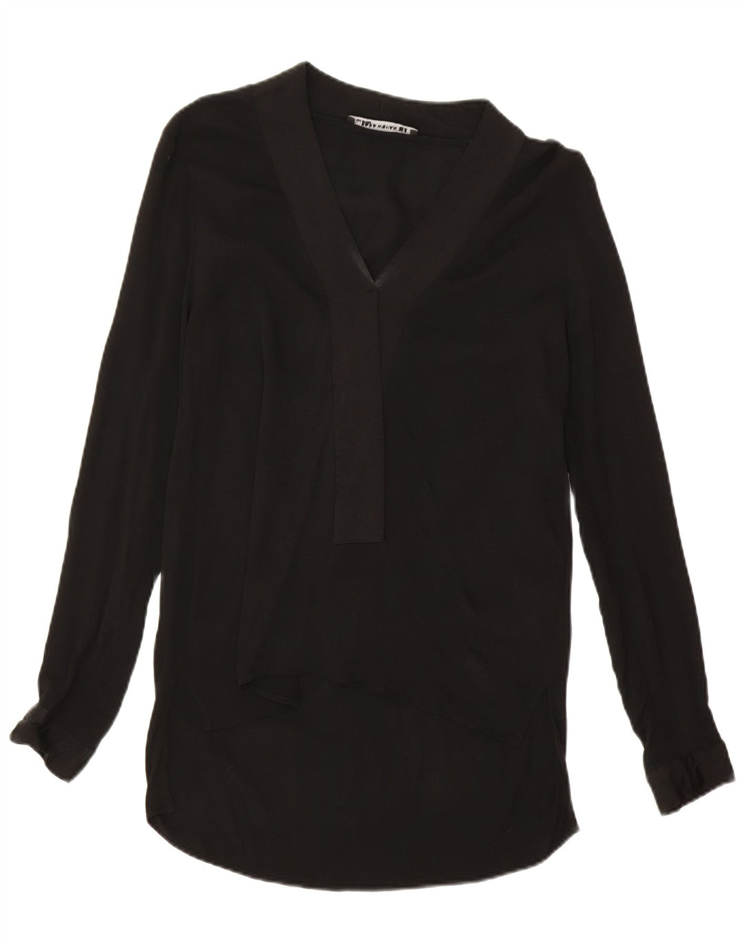 Camicetta a maniche lunghe da donna Zara UK 14 viscosa nera media
