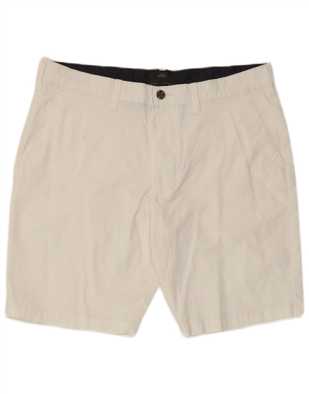 Pantaloncini chino da uomo Marks & Spencer W34 grandi in cotone bianco
