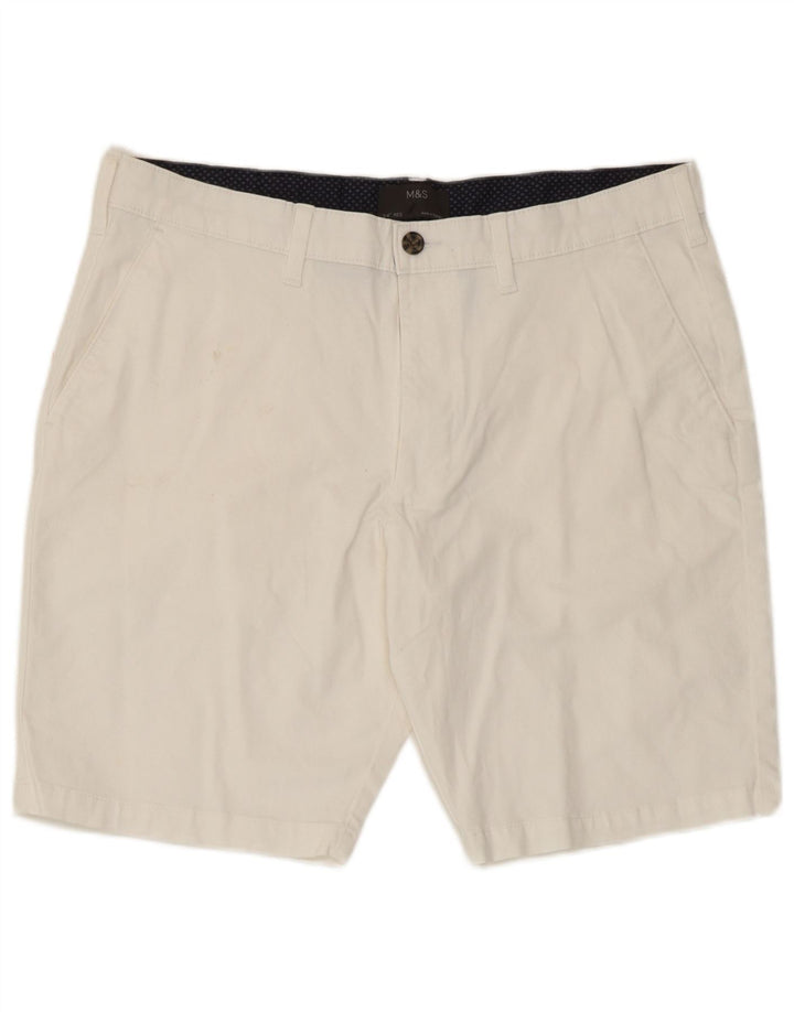 Pantaloncini chino da uomo Marks & Spencer W34 grandi in cotone bianco