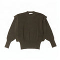 Maglione maglione girocollo a pipistrello da donna Zara UK 10 piccolo in lana kaki