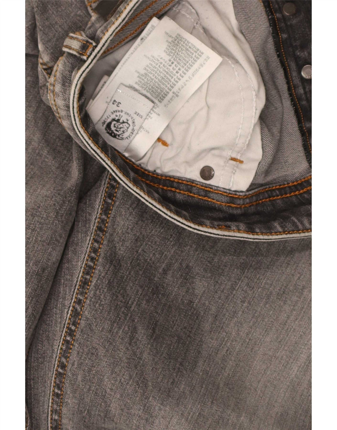 Jeans slim da uomo Diesel W34 L30 cotone grigio