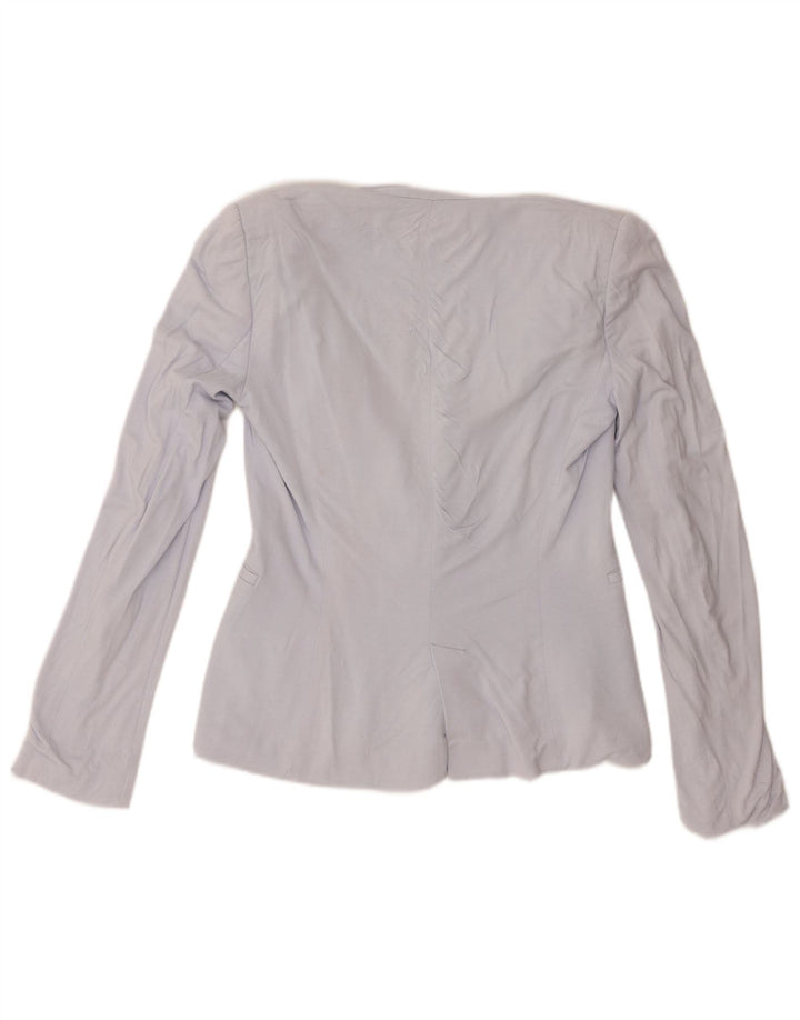 Giacca blazer a 1 bottone da donna Zara UK 10 piccola in cotone blu