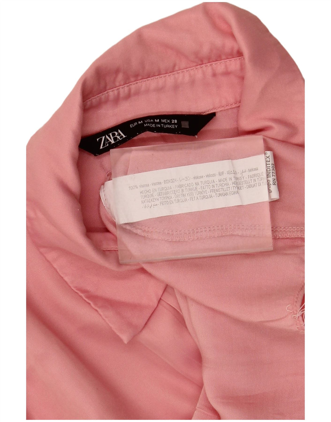 ZARA Camicia a Pipistrello Corta da Donna Camicetta UK 14 Viscosa Rosa Medio