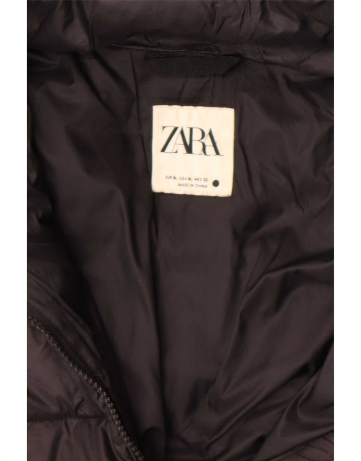 Giacca imbottita con cappuccio da donna Zara UK 18 XL nera