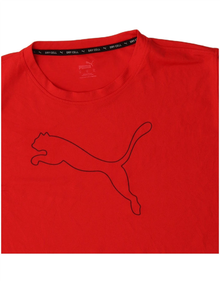 Puma T-shirt grafica da uomo Top XL Rosso Poliestere Sport