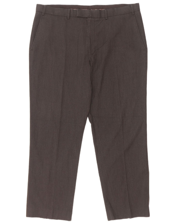 Pantaloni da abito vestibilità regolare Marks & Spencer da uomo W38 L29 poliestere grigio