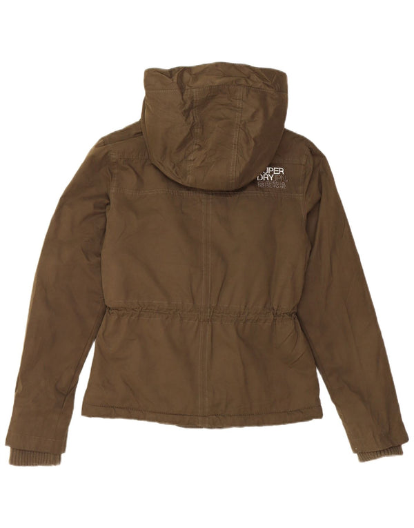 Giacca Parka Sherpa da donna con cappuccio Superdry UK 6 XS Poliestere kaki