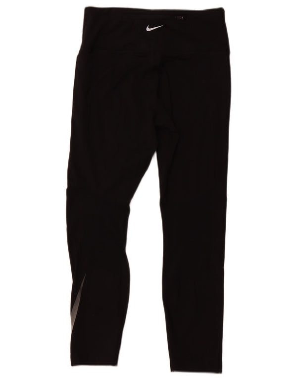 Leggings corti NIKE Dri Fit da donna UK 12 medio nero poliestere