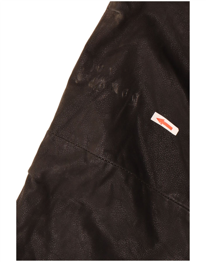 Giacca in pelle vintage da uomo UK 44 2XL Pelle nera