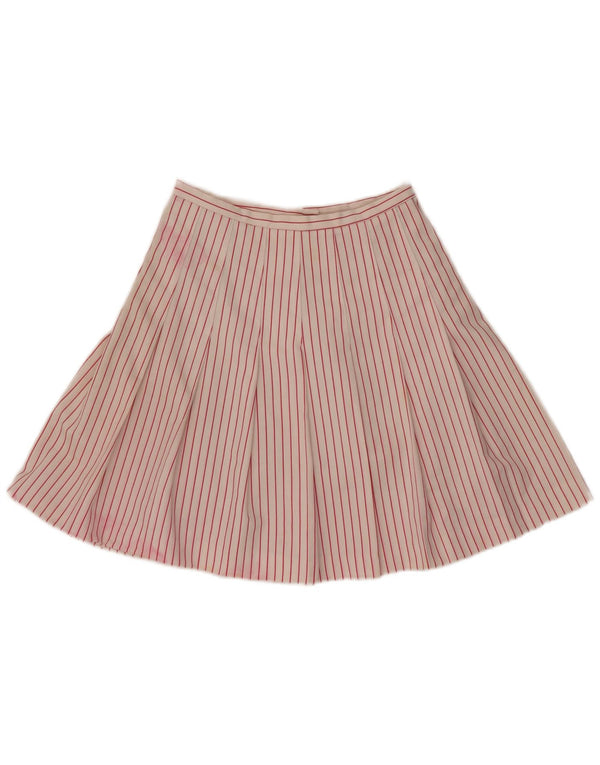Mini gonna a pieghe vintage da donna W26 piccola a righe rosa