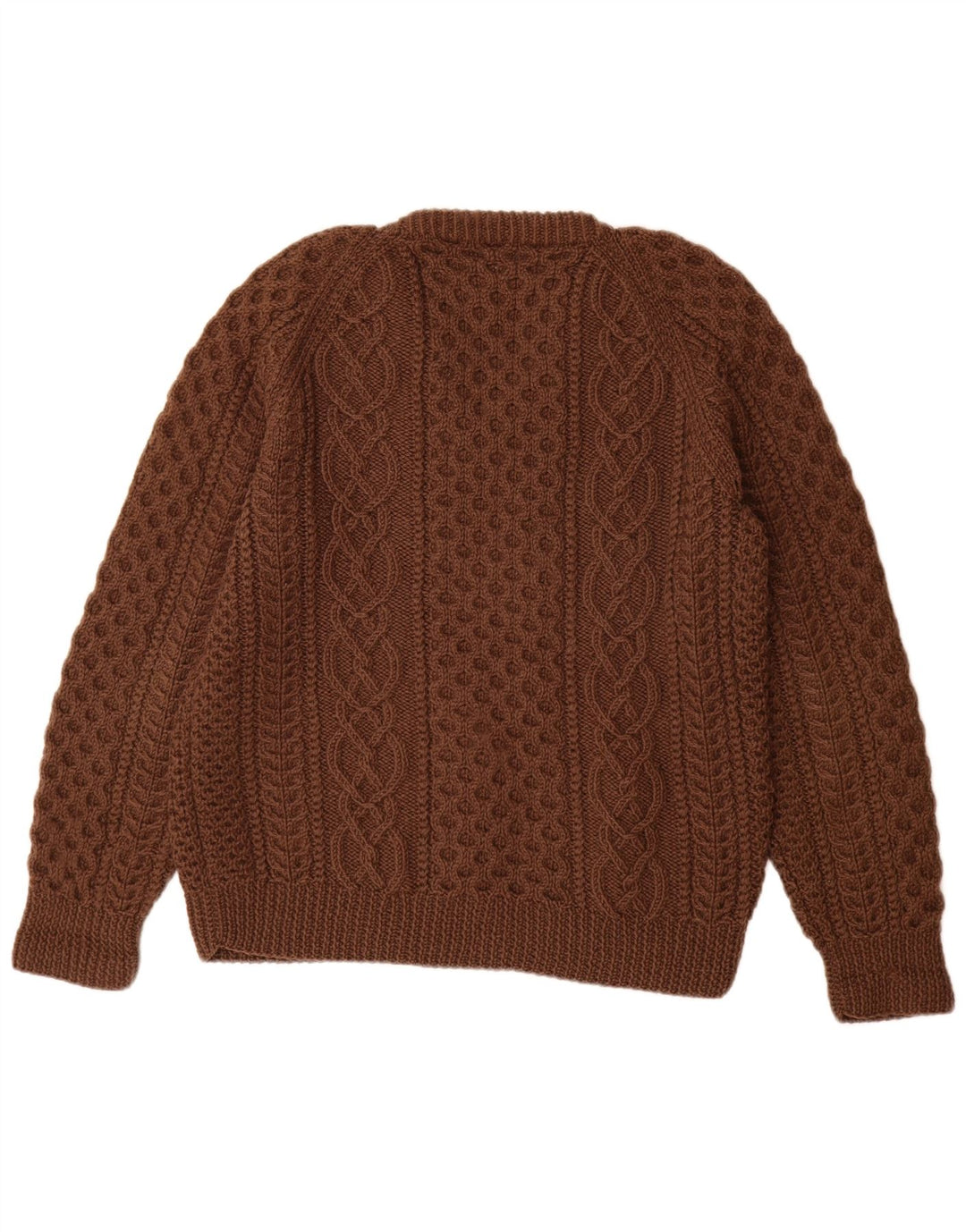 Maglione maglione con scollo a V da donna VINTAGE UK 14 grande marrone