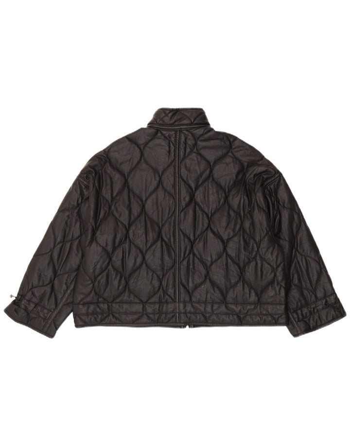 Giacca trapuntata oversize da donna Zara UK 10 piccola in poliestere nero
