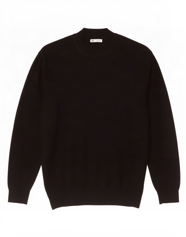 Maglione maglione a collo alto da uomo Zara grande nero
