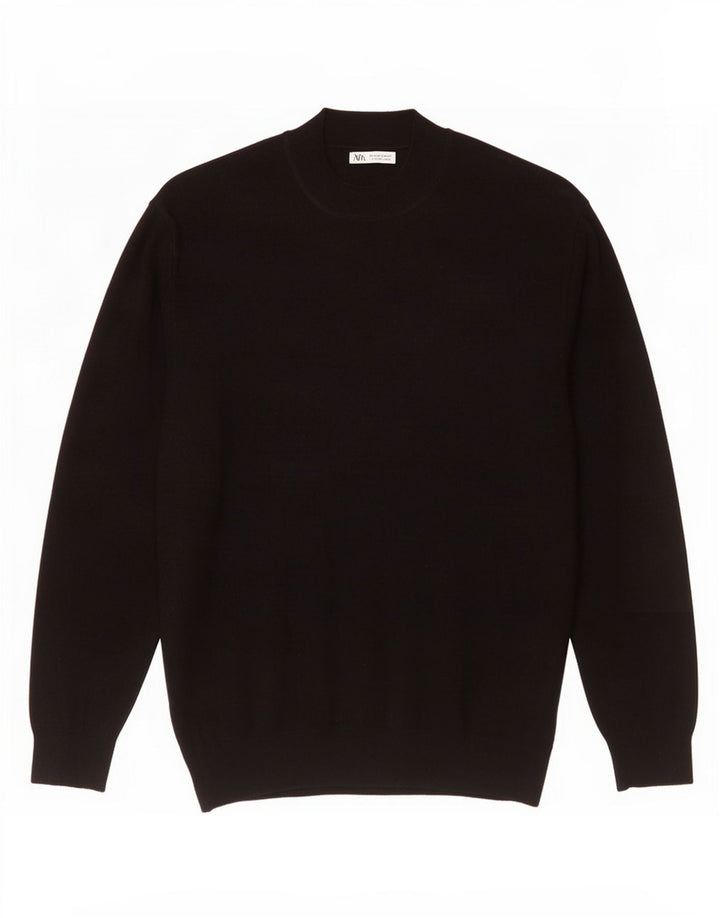 Maglione maglione a collo alto da uomo Zara grande nero