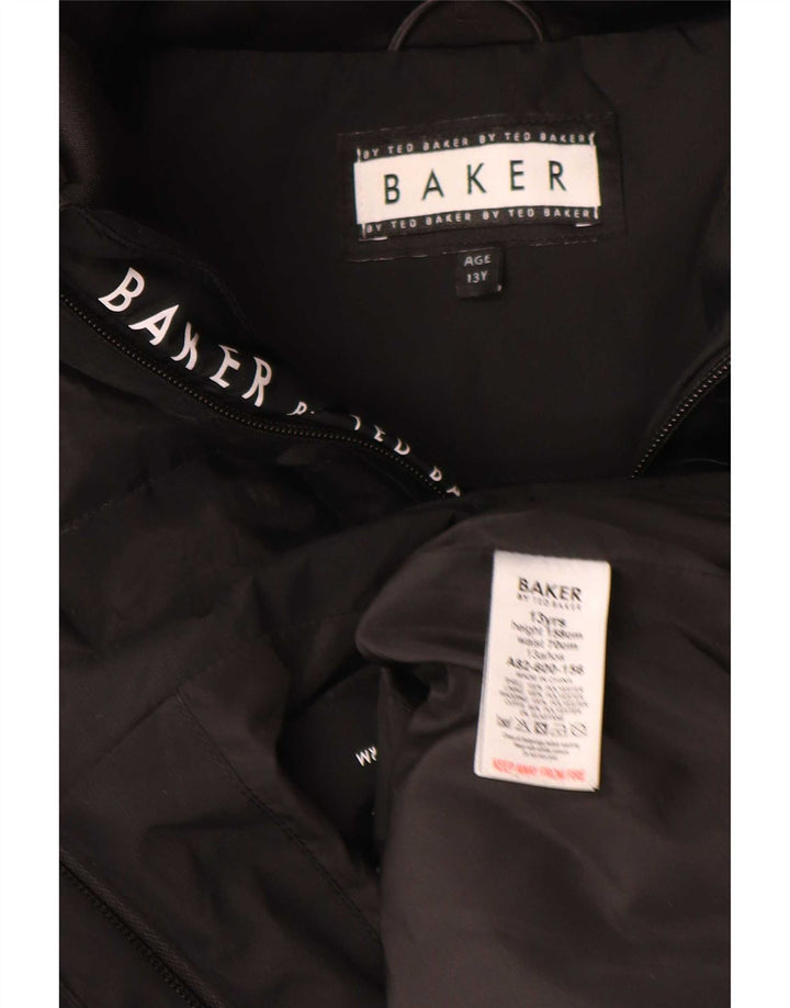 Giacca imbottita con cappuccio grafica da ragazzo Ted Baker 12-13 anni in poliestere nero