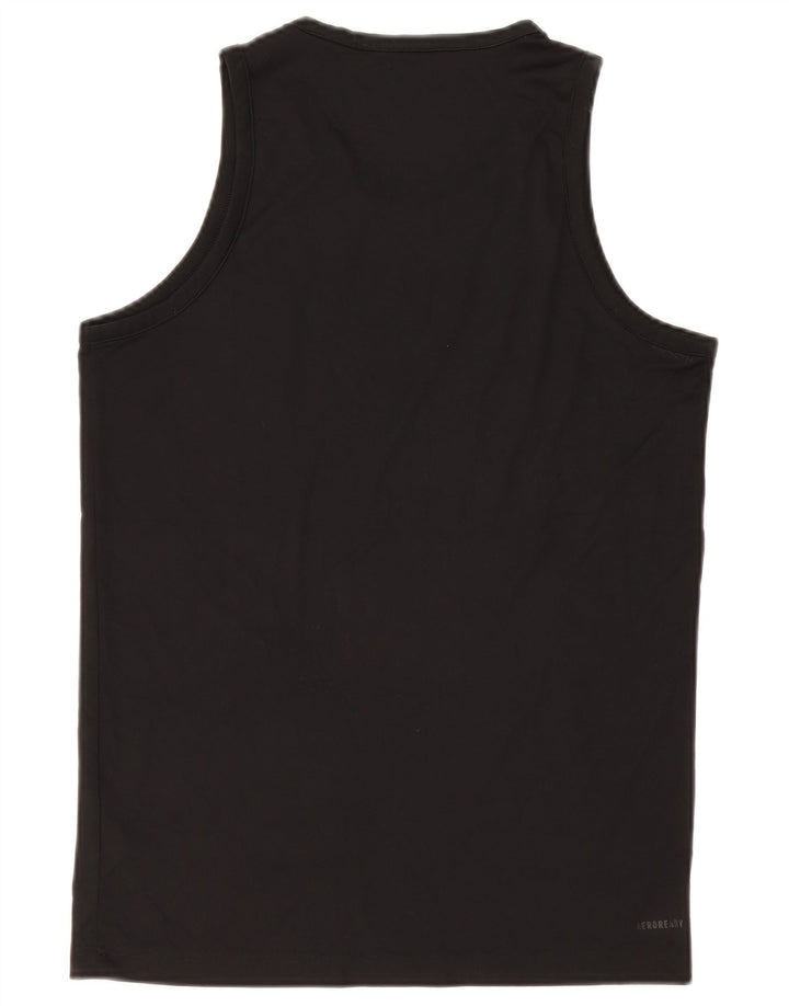Canottiera grafica da uomo Adidas Top in poliestere nero medio