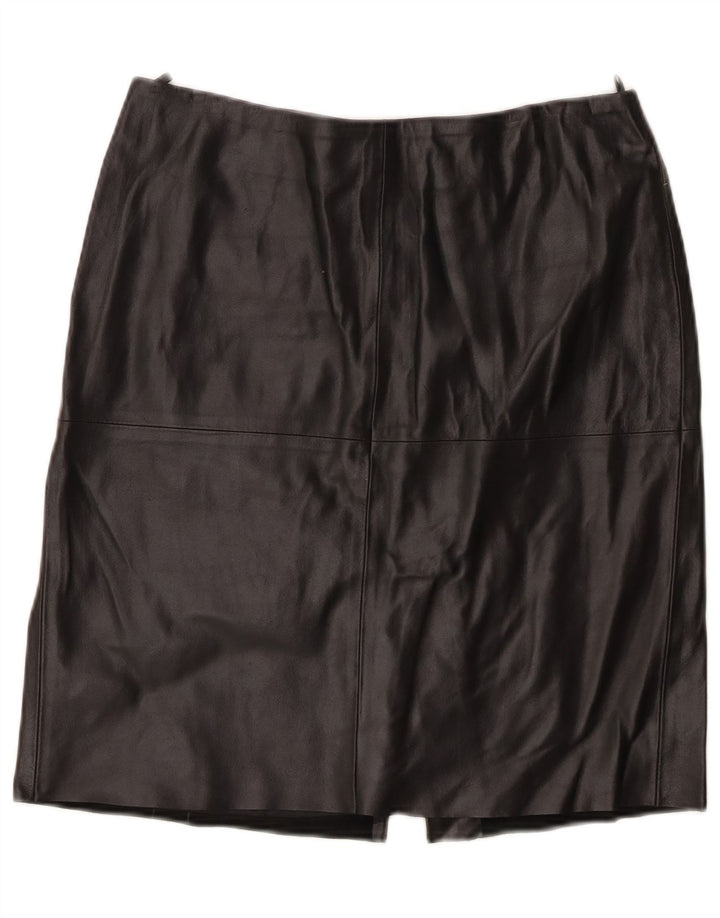Gonna in pelle da donna Benetton IT 44 media W30 in pelle nera