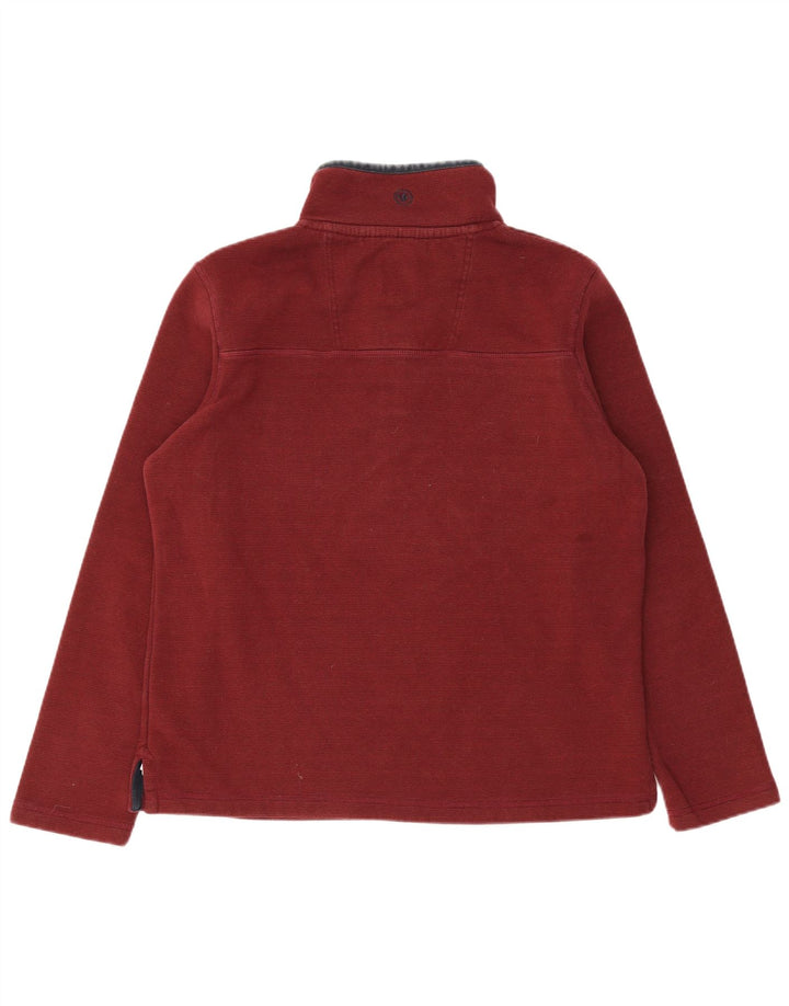 Felpa da uomo con collo abbottonato Fat Face Maglione grande in cotone bordeaux