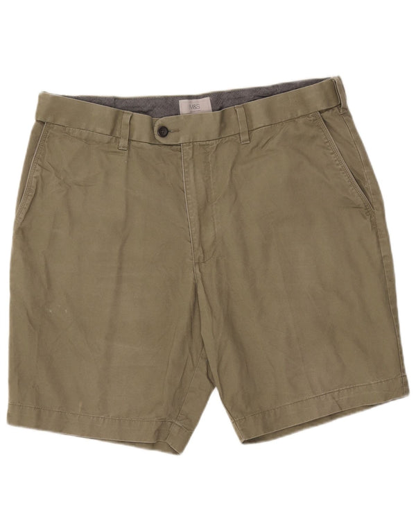 Pantaloncini chino da uomo Marks & Spencer W38 XL cotone verde